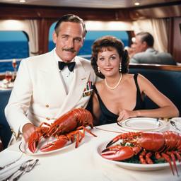 Dinner with the Captain, lobsters and cocktails, FFF Cruises: Voyage 01 · FFF\CRS\002\001