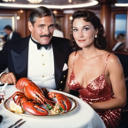 Dinner with the Captain, lobsters and cocktails, FFF Cruises: Voyage 01 · FFF\CRS\002\003