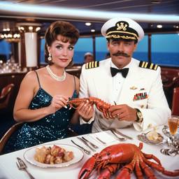 Dinner with the Captain, flamboyant outfits, FFF Cruises: Voyage 01 · FFF\CRS\003\001