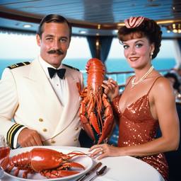 Dinner with the Captain, flamboyant outfits, FFF Cruises: Voyage 01 · FFF\CRS\003\002