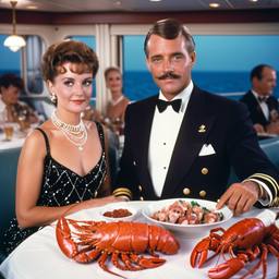 Dinner with the Captain, flamboyant outfits, FFF Cruises: Voyage 01 · FFF\CRS\003\004