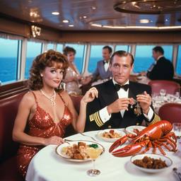 Dinner with the Captain, flamboyant outfits, FFF Cruises: Voyage 01 · FFF\CRS\003\005