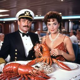 Dinner with the Captain, flamboyant outfits