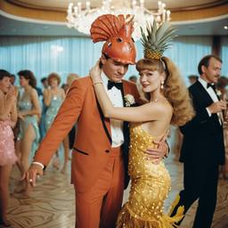 Ballroom dancing, lobster and octopus headdresses (surreal), FFF Cruises: Voyage 01 · FFF\CRS\008\012
