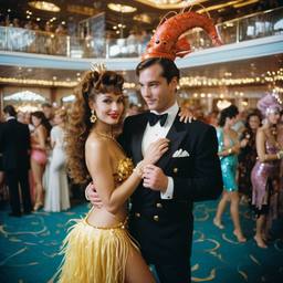 Ballroom dancing, seahorse and mermaid costumes (surreal)