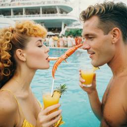 Cocktails from pineapples in the pool (surreal), FFF Cruises: Voyage 01 · FFF\CRS\015\001