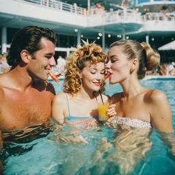 Cocktails from pineapples in the pool (surreal), FFF Cruises: Voyage 01 · FFF\CRS\015\005