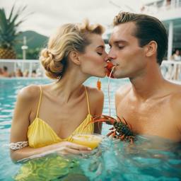 Cocktails from pineapples in the pool (surreal), FFF Cruises: Voyage 01 · FFF\CRS\015\006