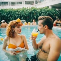 Cocktails from pineapples in the pool (surreal), FFF Cruises: Voyage 01 · FFF\CRS\015\008