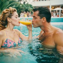 Cocktails from pineapples in the pool (surreal), FFF Cruises: Voyage 01 · FFF\CRS\015\013