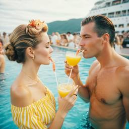 Cocktails from pineapples in the pool (surreal), FFF Cruises: Voyage 01 · FFF\CRS\015\016