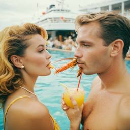 Cocktails from pineapples in the pool (surreal)