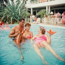 Overweight pool party, pineapples and flamingos (surreal), FFF Cruises: Voyage 01 · FFF\CRS\017\002