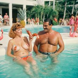 Overweight pool party, pineapples and flamingos (surreal), FFF Cruises: Voyage 01 · FFF\CRS\017\013