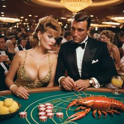 The casino, lobsters on the tables (surreal), FFF Cruises: Voyage 01 · FFF\CRS\018\001