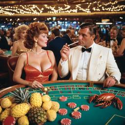 The casino, lobsters on the tables (surreal), FFF Cruises: Voyage 01 · FFF\CRS\018\002
