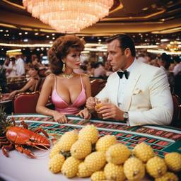 The casino, lobsters on the tables (surreal), FFF Cruises: Voyage 01 · FFF\CRS\018\004