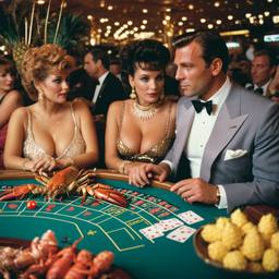 The casino, lobsters on the tables (surreal), FFF Cruises: Voyage 01 · FFF\CRS\018\005