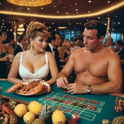 The casino, lobsters on the tables (surreal), FFF Cruises: Voyage 01 · FFF\CRS\018\008