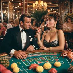 The casino, lobsters on the tables (surreal), FFF Cruises: Voyage 01 · FFF\CRS\018\012
