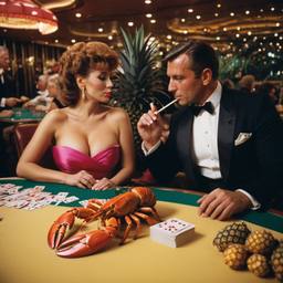 The casino, lobsters on the tables (surreal), FFF Cruises: Voyage 01 · FFF\CRS\018\013