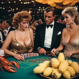 The casino, lobsters on the tables (surreal), FFF Cruises: Voyage 01 · FFF\CRS\018\015