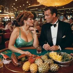 The casino, lobsters on the tables (surreal), FFF Cruises: Voyage 01 · FFF\CRS\018\017