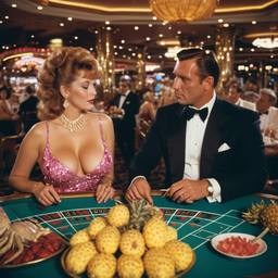 The casino, lobsters on the tables (surreal), FFF Cruises: Voyage 01 · FFF\CRS\018\018