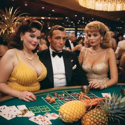 The casino, lobsters on the tables (surreal), FFF Cruises: Voyage 01 · FFF\CRS\018\021