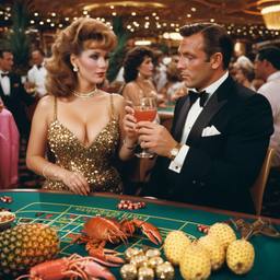 The casino, lobsters on the tables (surreal), FFF Cruises: Voyage 01 · FFF\CRS\018\022