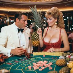 The casino, lobsters on the tables (surreal)