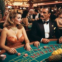 The Captain and his Hollywood wife at the casino