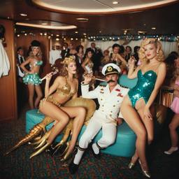 The Captain in bed, cap and uniform, FFF Cruises: Voyage 01 · FFF\CRS\021\010