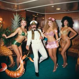 The Captain in bed, cap and uniform, FFF Cruises: Voyage 01 · FFF\CRS\021\019