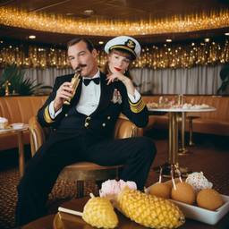 The Captain in bed with grandmas eating ice cream, FFF Cruises: Voyage 01 · FFF\CRS\023\009