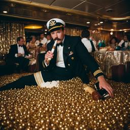 The Captain in bed with grandmas eating ice cream, FFF Cruises: Voyage 01 · FFF\CRS\023\011