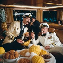 The Captain in bed with grandmas eating ice cream, FFF Cruises: Voyage 01 · FFF\CRS\023\018