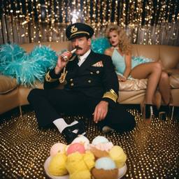 The Captain in bed with grandmas eating ice cream, FFF Cruises: Voyage 01 · FFF\CRS\023\021