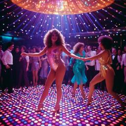 Disco dancers dressed as jellyfish (1970s)