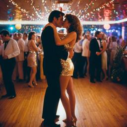 A couple kiss on the dance floor (1970s), FFF Cruises: Voyage 01 · FFF\CRS\028\015