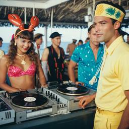 The Captain in the DJ booth on deck, FFF Cruises: Voyage 01 · FFF\CRS\032\016