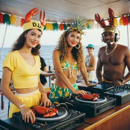 The Captain in the DJ booth on deck, FFF Cruises: Voyage 01 · FFF\CRS\032\023