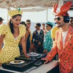 The Captain in the DJ booth on deck, FFF Cruises: Voyage 01 · FFF\CRS\032\028