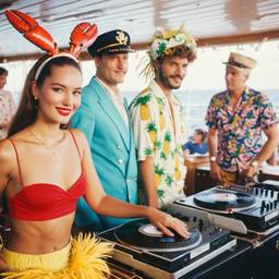 The Captain in the DJ booth on deck, FFF Cruises: Voyage 01 · FFF\CRS\032\029
