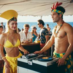 The Captain in the DJ booth on deck, FFF Cruises: Voyage 01 · FFF\CRS\032\032