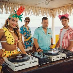 The Captain in the DJ booth on deck, FFF Cruises: Voyage 01 · FFF\CRS\032\034