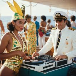 The Captain in the DJ booth on deck, FFF Cruises: Voyage 01 · FFF\CRS\032\044