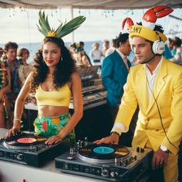 The Captain in the DJ booth on deck, FFF Cruises: Voyage 01 · FFF\CRS\032\046