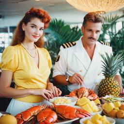 The Captain and the chef at the breakfast buffet, FFF Cruises: Voyage 01 · FFF\CRS\033\001
