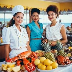 The Captain and the chef at the breakfast buffet, FFF Cruises: Voyage 01 · FFF\CRS\033\009
